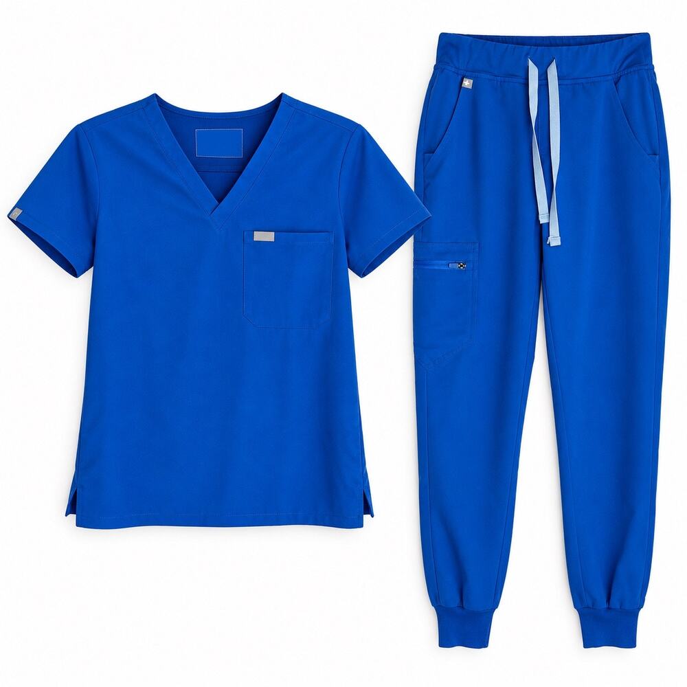 FIGS Technical Collection Blue Scrub Set Top Pants XS